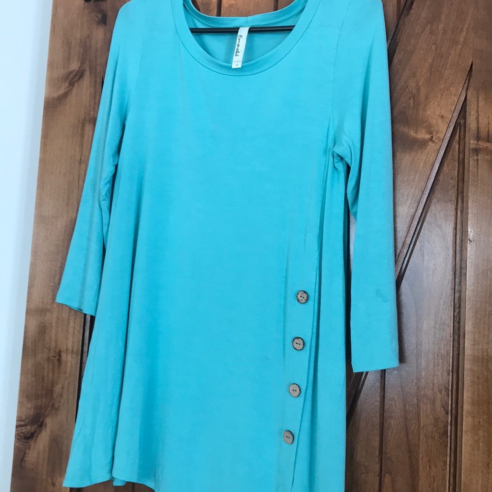 Mint 3/4 Sleeve Tunic With Buttons - image 4